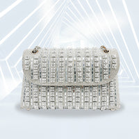 Diamond Clutch Personalized Hand Bag Square Women's Handbag