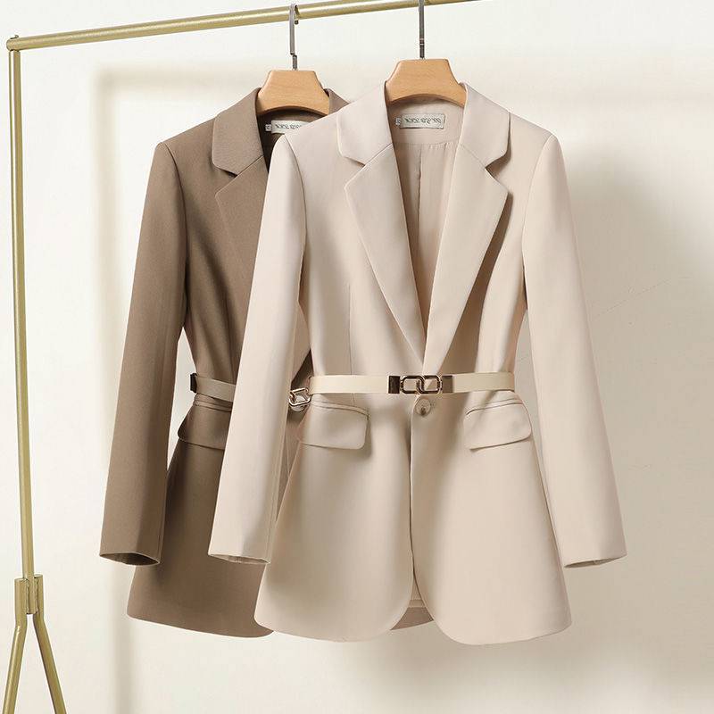 New Temperament Waist-controlled Mid-length Suit Coat For Women