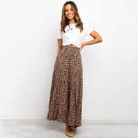 Printed Polka Dot Leopard Print High Waist Loose Wide Leg Pants Straight Casual