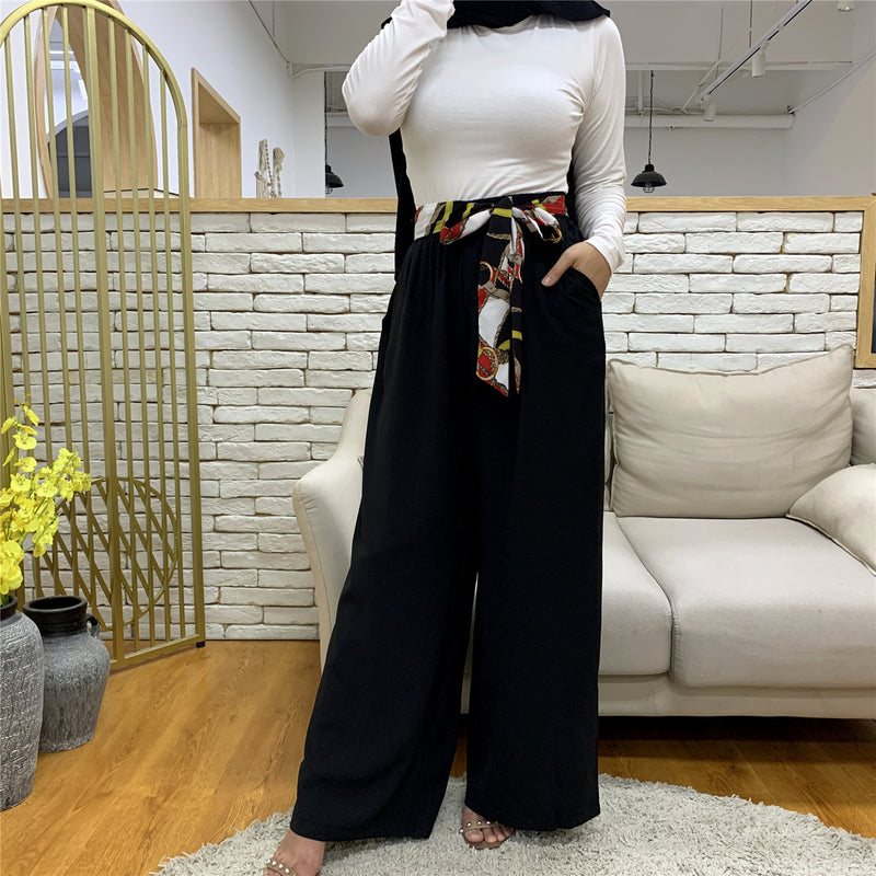 Fashion Women's Casual Pants, Wide Leg Waist Pants