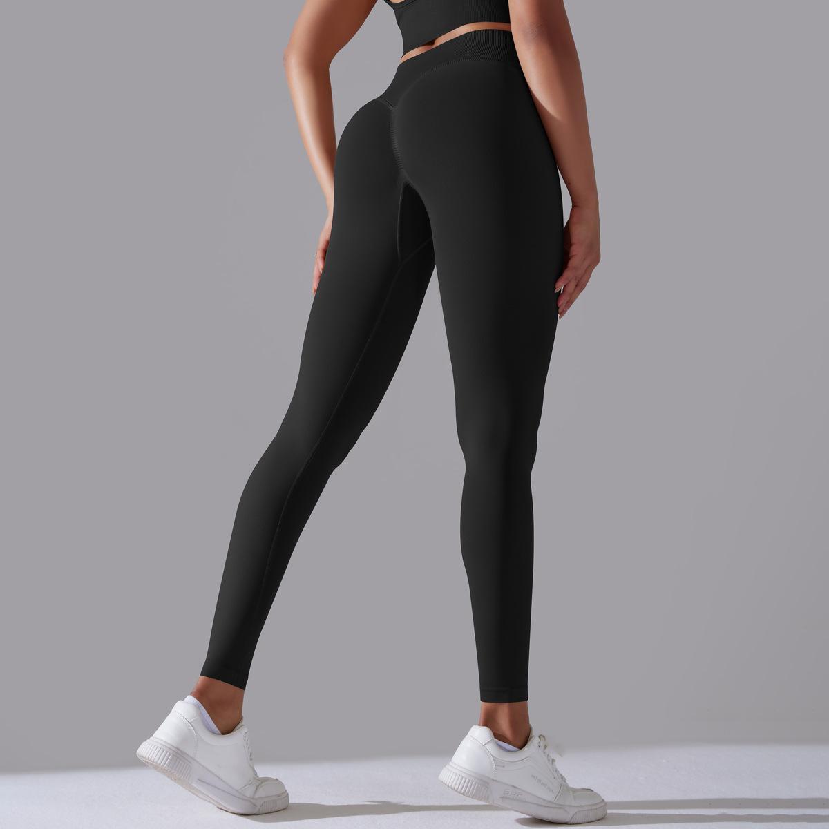 Women's Seamless Knitted Solid Color High Waist Tight Pants