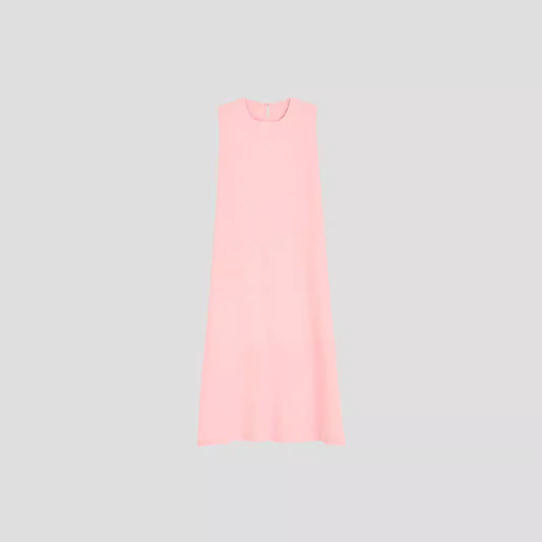 Linen Round Neck Sleeveless Dress Anti-exposure Midi Dress