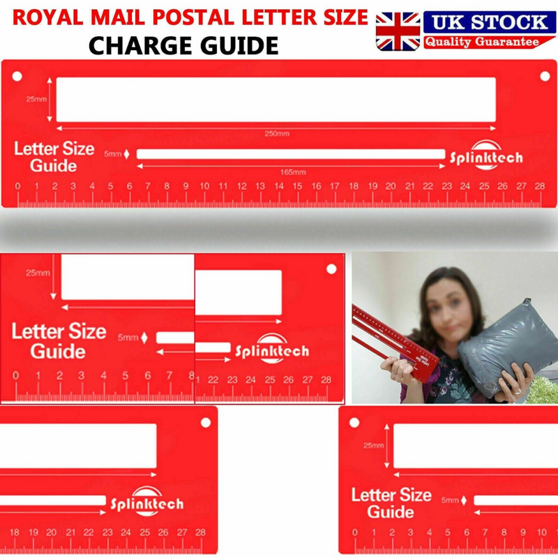RED ROYAL MAIL PIP PPI LARGE LETTER SIZE GUIDE RULER POST OFFICE POSTAL PRICE PO
