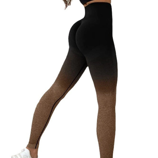 European And American Seamless Knitted Hanging Dyed Yoga Pants Women