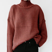 Short Solid Color Knitted Sweater