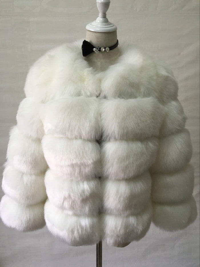 Europe And The United States Autumn And Winter New Fox Fur Fur Coat Women's Short Long-sleeved Fur Artificial Fur Coat