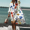 Printed Beach Vacation Blouse Coat