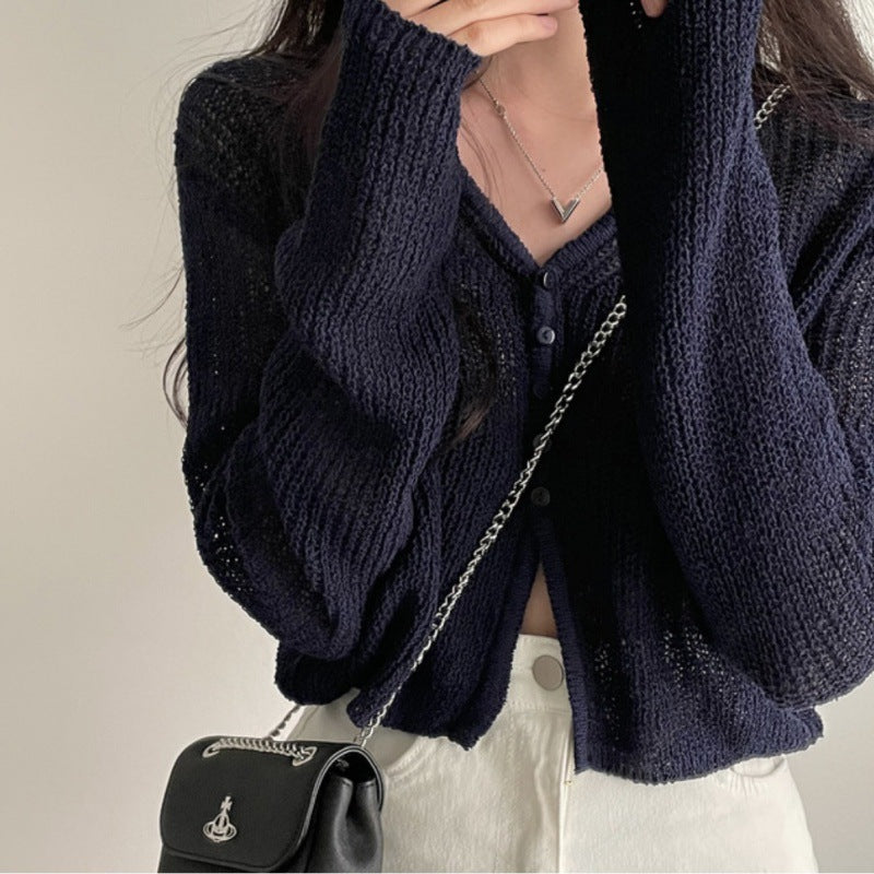 Thin Sun Protection Knitted Cardigan For Women