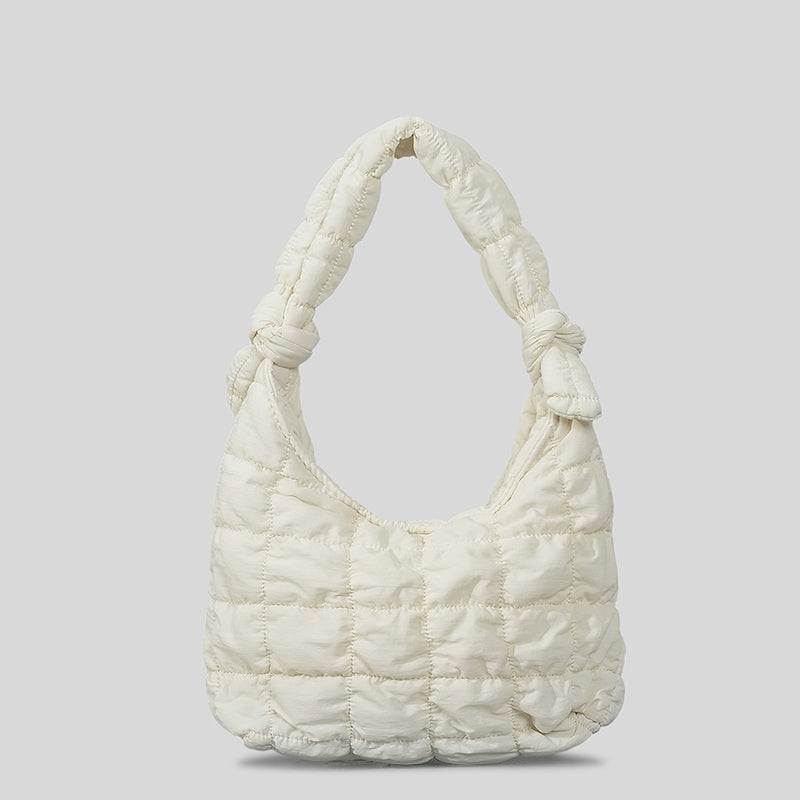 Simple Quilted Bubble Texture Cloud Pleated Handbag For Women