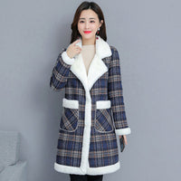 Cashmere Like Thickened Medium Length Cotton Padded Jacket