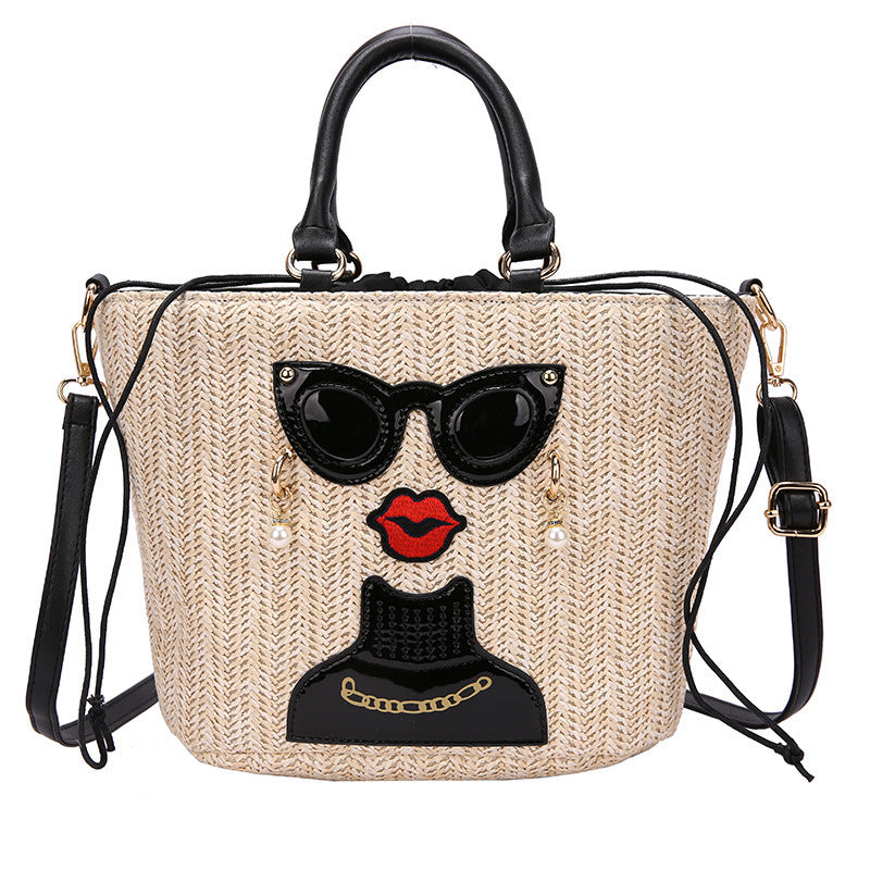 Fashion Cartoon Straw Shoulder Messenger Bag