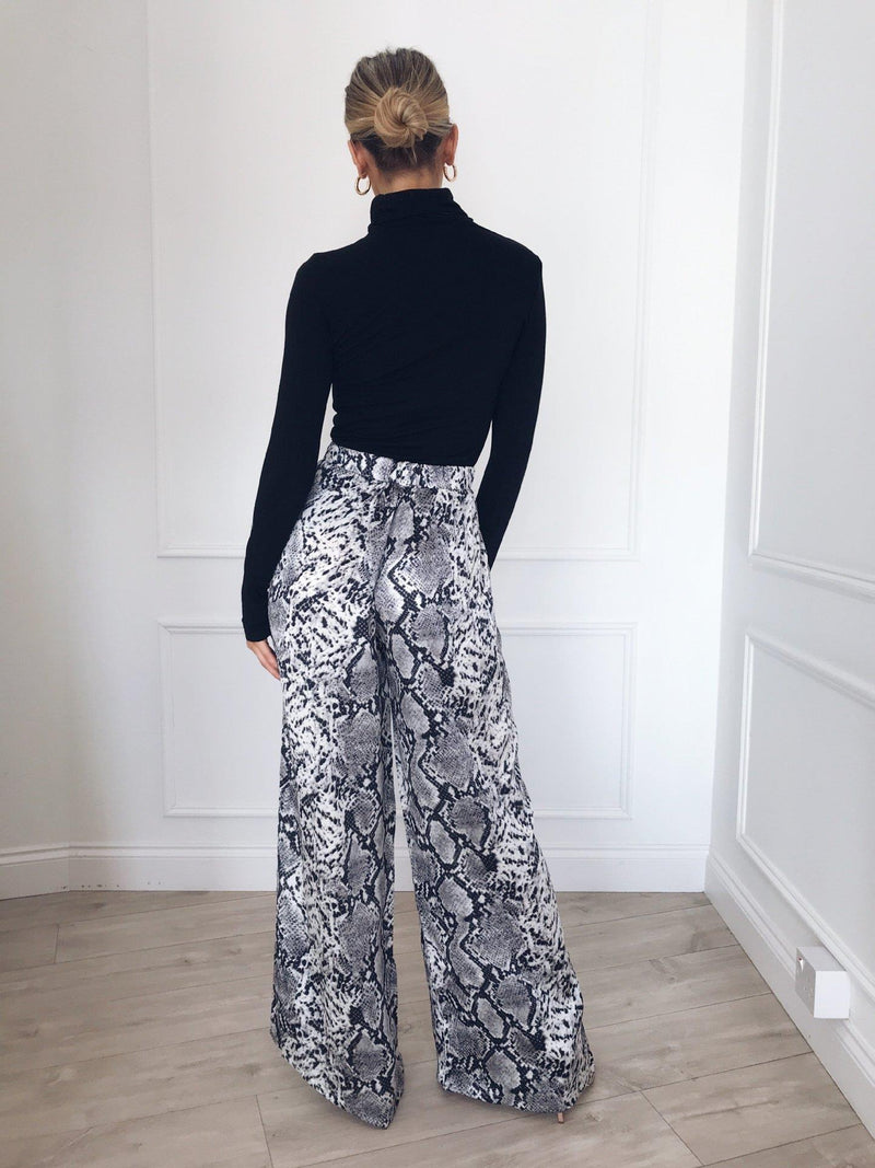 European And American Loose Leopard Print Wide Leg Pants