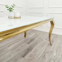 Louis Gold Dining Table White