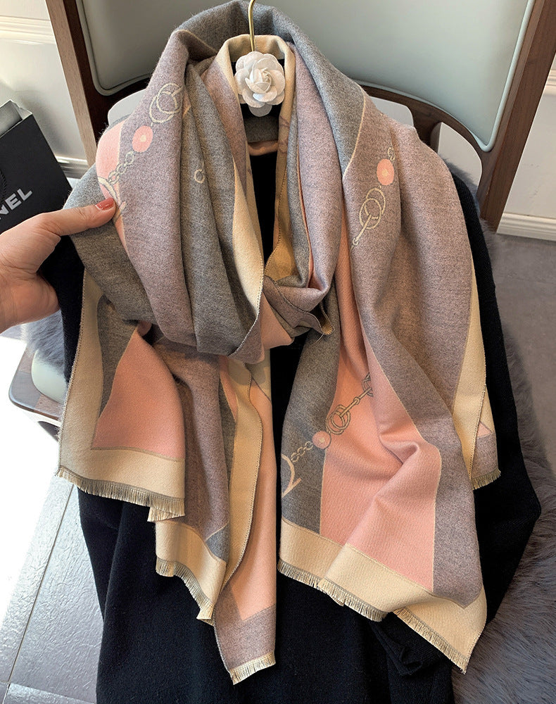 Fashion Cashmere Double-sided Thickened Women's Scarf