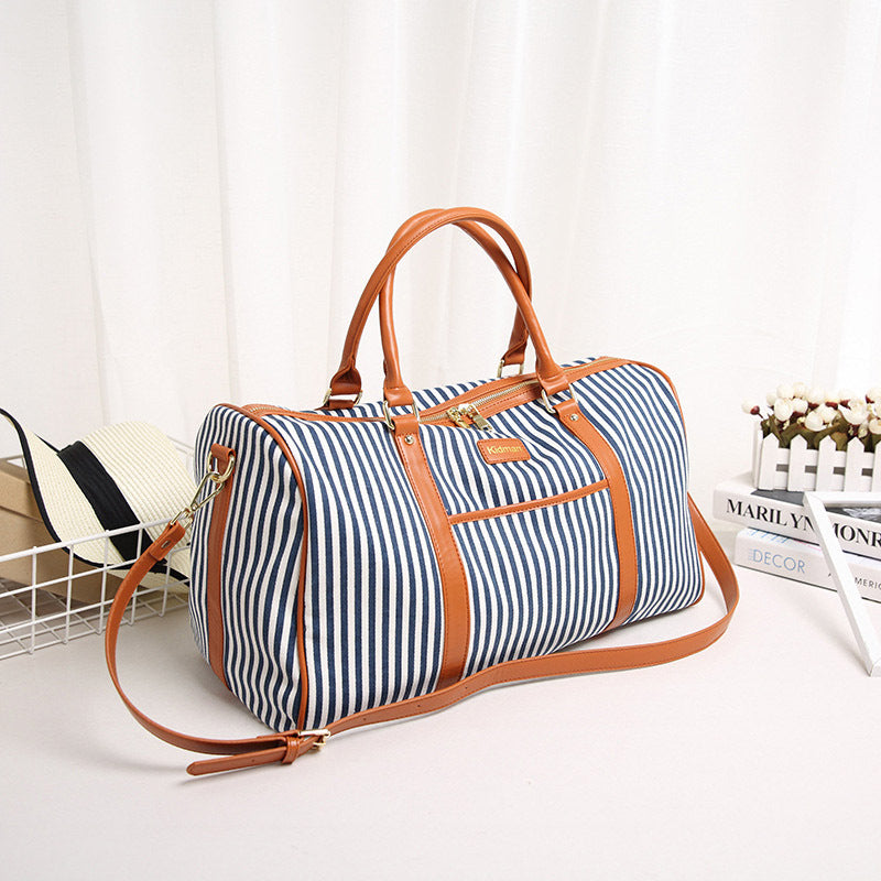 Striped travel bag