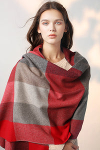 Cashmere warm plaid shawl