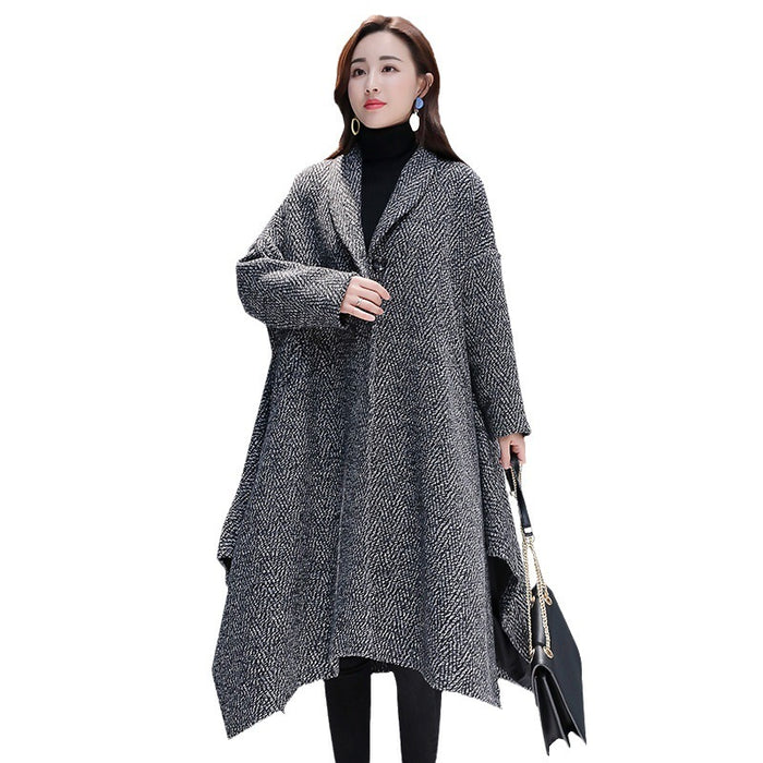 Autumn And Winter New Slimming Cape Woolen Coat Casual