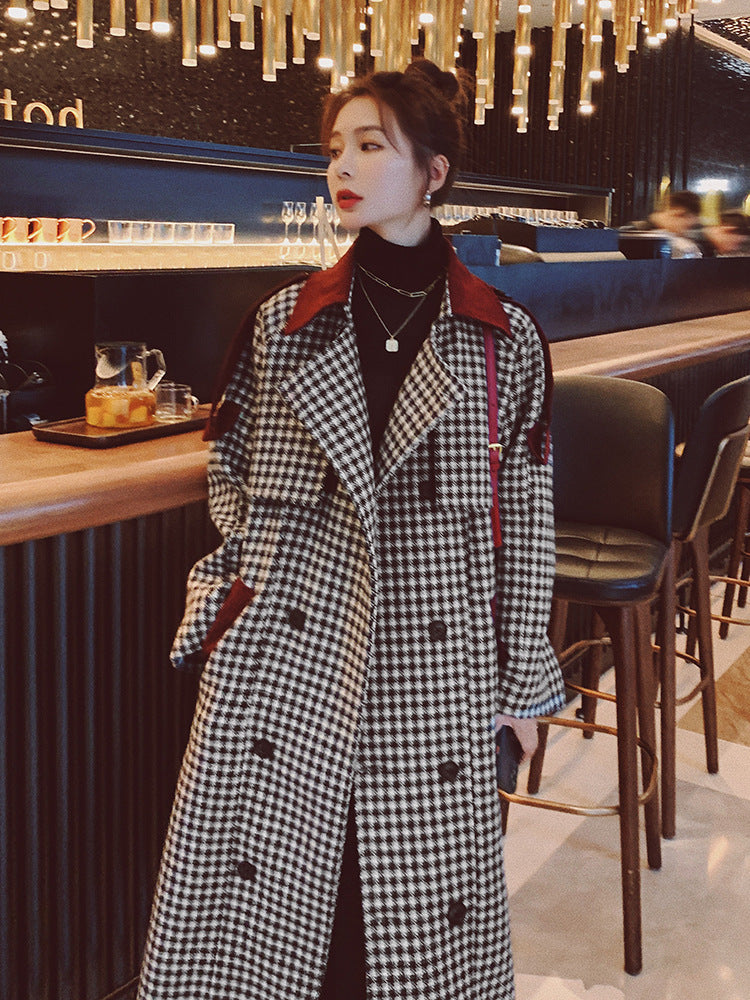 Chidori Women's Middle And High-end Woolen Thick Coat Woolen Coat