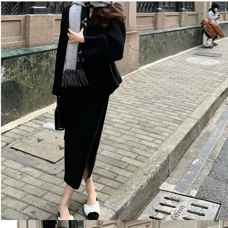 Women's Fashion Elegant Tied Sweater Coat