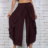 Lace fashion wide-leg pants