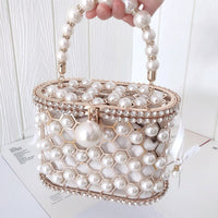 Women's Ins Bucket Bag Versatile Diagonal Pearl Bag