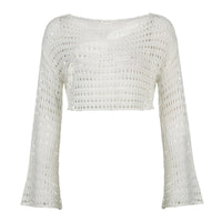 Women's Sunscreen Outer Wear Hollow Knitted Blouse