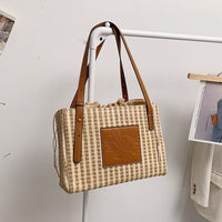 Fake Stripe Tote Shoulder Bag