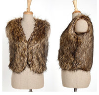 Keep Warm In Autumn And WinterFaux Vest Short Fur Coat