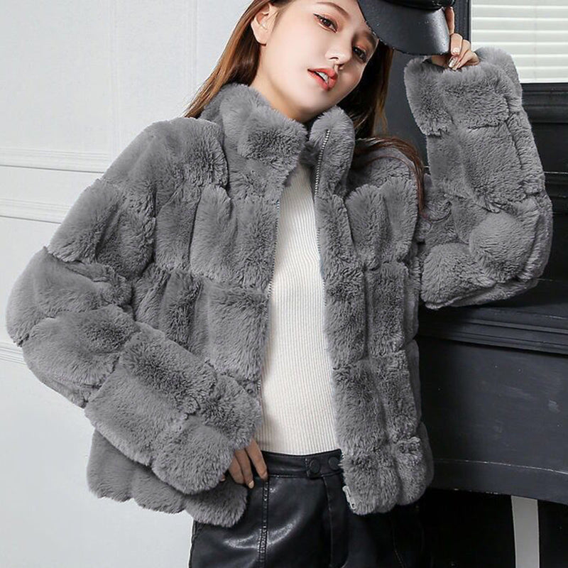 Imitation Fur Rex Rabbit Fur Coat Autumn And Winter Korean Style