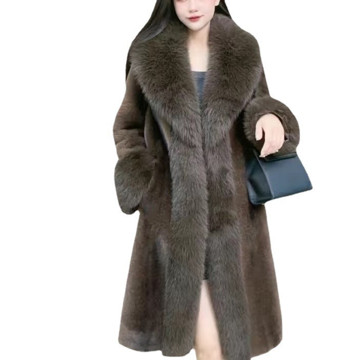 Mink Hair Fur And Leather Overcoat Women