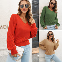 Women's Three-dimensional Feather Loose Autumn And Winter Lantern Sleeve Sweater