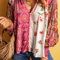 Women's Polyester Floral Print Shirt Female Casual