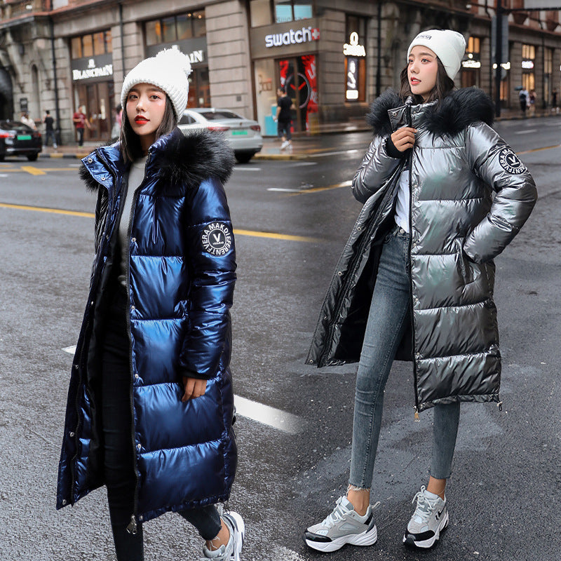 Slim and Thin Korean Style Long knee-length Down Padded jacket