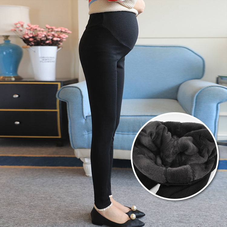 Maternity Wear Maternity Leggings Cotton Plus Velvet Thick Stretch Belly Support Pants