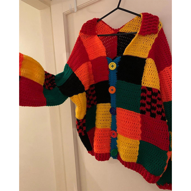 American Vintage Plaid Knit Soft Sweater