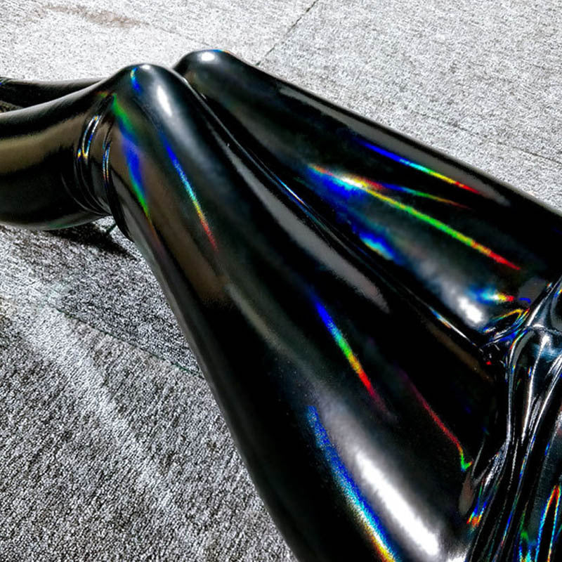 Bright Mirror Faux Laser Colorful Leather Pants