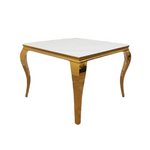 Louis Gold Dining Table Squire White Glass