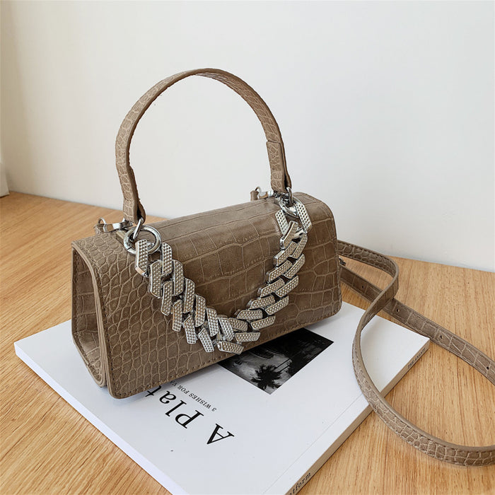 One Shoulder Messenger Portable Stone Pattern Small Square Bag