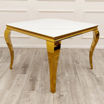 Louis Gold Dining Table Squire White Glass