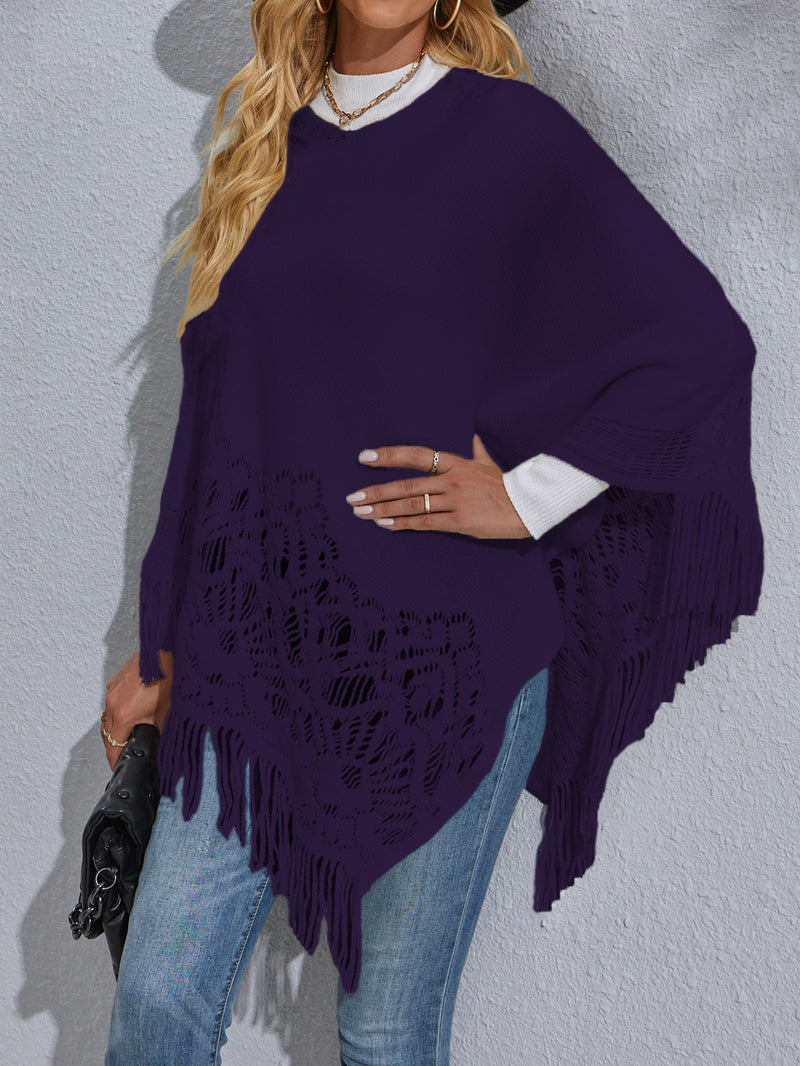 Women's Mid-length Lace Tassel Shawl Sweater