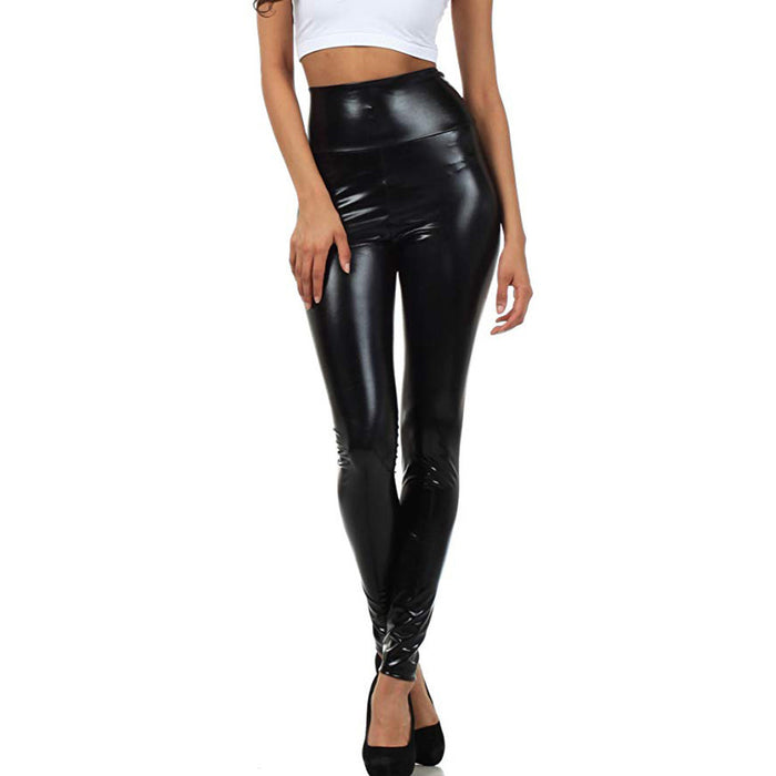 Bright Leather Women's High Waist Pants