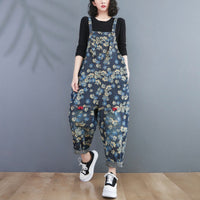 Korean Version Of The New Large Size Retro Print Jeans