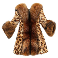 Mid Length Leopard Print Coat In Autumn And Winter For Women