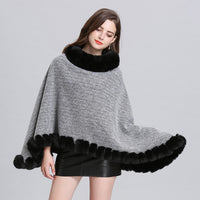 Knit sweater cloak shawl coat women