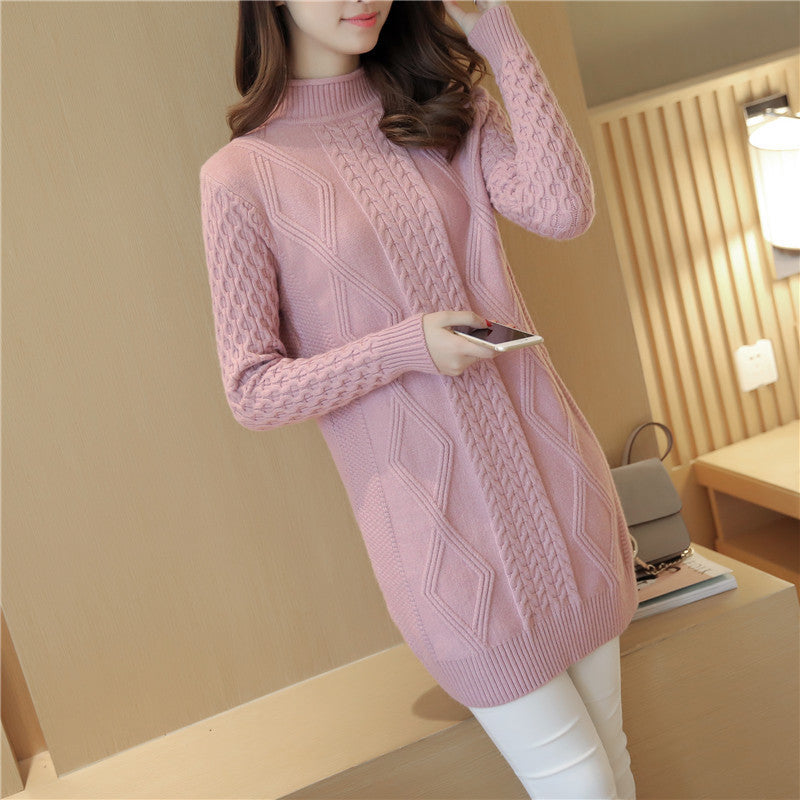 Mock Neck Sweater Female Pullover Thickened