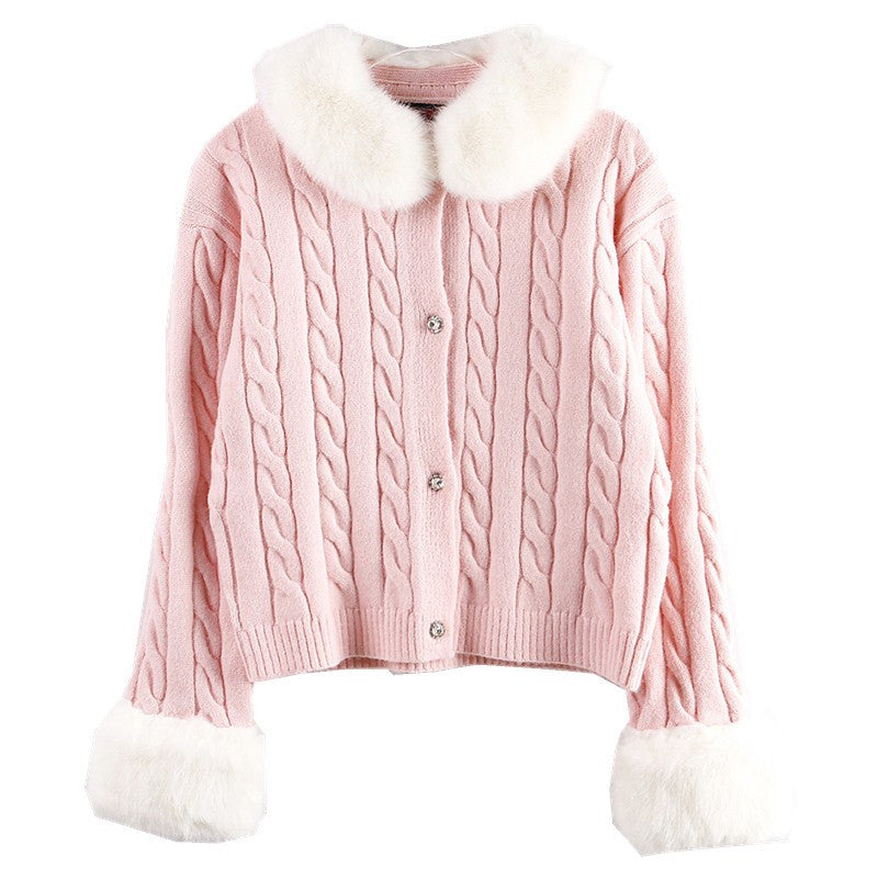 Women's Trendy Wool Knitted Cardigan With Cuffs