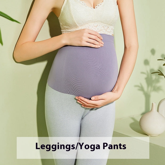 Plus Size High Elastic Maternity Leggings Belly Support Maternity Warm Pants