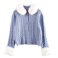 Women's Trendy Wool Knitted Cardigan With Cuffs