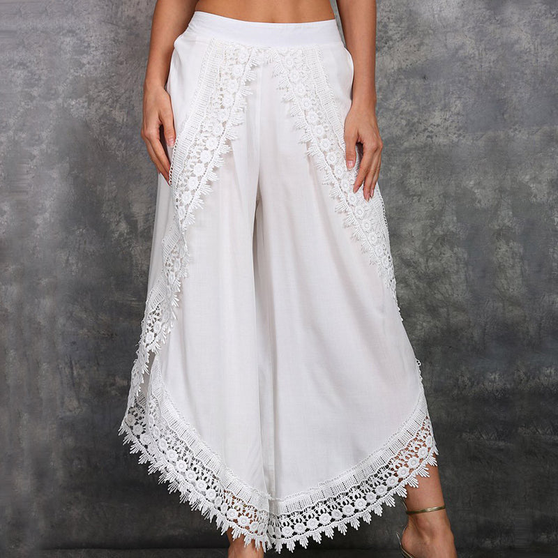 Lace fashion wide-leg pants