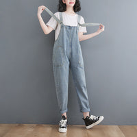 Spring And Summer New Style Loose Large Size Jean Suspenders Female